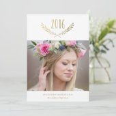 Gilded Laurel Graduation Faire-part (Debout devant)