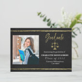 Gilded Law School Foto Afstuderen Aankondiging (Staand voorkant)