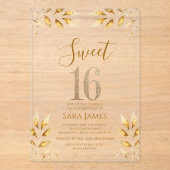 Gilded Majesty Sweet 16 Acrylic Invitation (Recto)