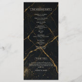 Gilded Midnight Marble Black & Gold Wedding Menu (Achterkant)