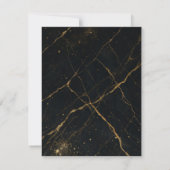 Gilded Midnight Marble Black & Gold Wedding RSVP Kaart (Achterkant)