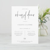 Gilded Moon Modern Script Rehearsal Dinner Aankondiging (Staand voorkant)
