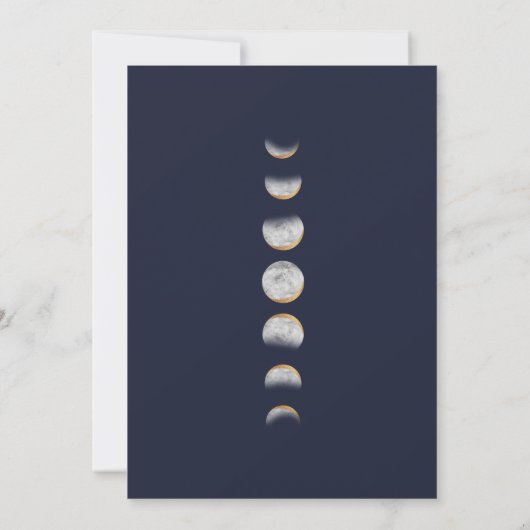 Gilded Moon Modern Script Rehearsal Dinner Aankondiging (Achterkant)