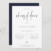 Gilded Moon Modern Script Rehearsal Dinner Aankondiging (Voorkant / Achterkant)