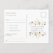 Gilded Moon Phases Wedding RSVP Song Request Reque Uitnodiging Briefkaart (Achterkant)