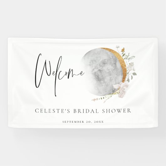 Gilded Moon Wildflower Welcome Party Banner (Horizontaal)
