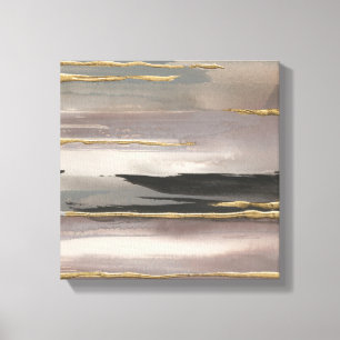 Gilded Morning Fog II Gold Abstract Print