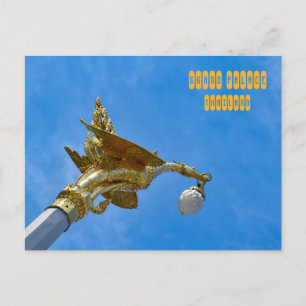 Gilded Mythical Bird Lamp Post Briefkaart