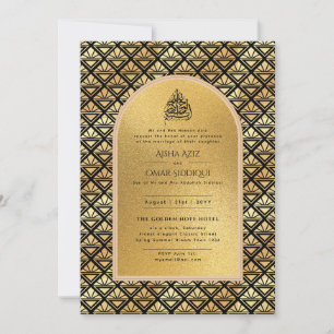 Gilded Nikah Faire-part de mariage Chic Or islamiq