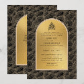 Gilded Nikah Faire-part de mariage Chic Or islamiq (Devant / Derrière)