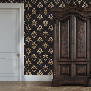 Gilded Noir Damask Princesscore Behang
