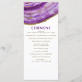 Gilded Paarse Agate Wedding-programma's Programma (Voorkant)