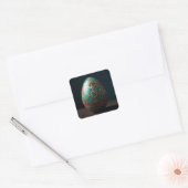 Gilded Patchwork Easter Egg Vierkante Sticker (Envelop)