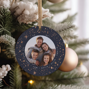 Gilded Stars Holiday-foto Keramisch Ornament