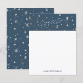 Gilded Stars Personal Stationery, Night Sky Card Kaart