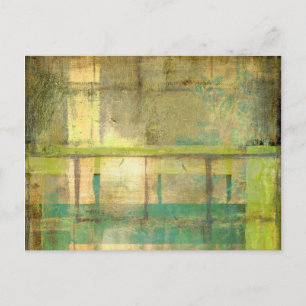 Gilded Turquoise en Green Abstract Painting Briefkaart