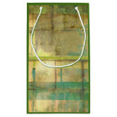 Gilded Turquoise en Green Abstract Painting Klein Cadeauzakje (Achterkant)