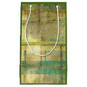 Gilded Turquoise en Green Abstract Painting Klein Cadeauzakje (Voorkant)