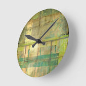 Gilded Turquoise en Green Abstract Painting Ronde Klok (Hoek)