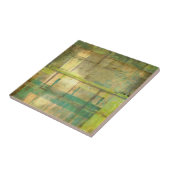 Gilded Turquoise en Green Abstract Painting Tegeltje (Zijkant)