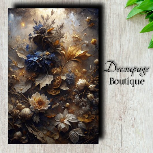 Gilded Twilight Flora Decoupage Tissuepapier