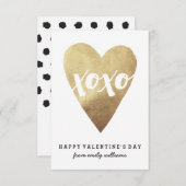 Gilded XOXO Classroom Valentijn - Wit Kaart (Voorkant / Achterkant)