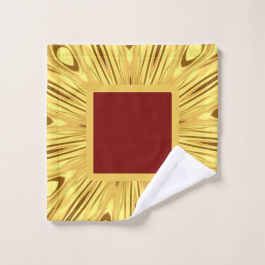 Gilded Zenith: Opulent Swirl | Crimson Gold Luxury (Gant de toilette)