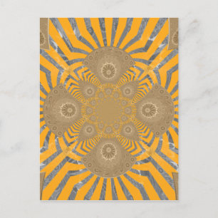 Gilded Zephyr: Elegantie in Gouden Geel & Chrome Briefkaart