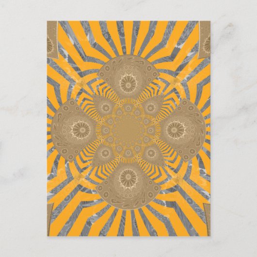 Gilded Zephyr: Elegantie in Gouden Geel & Chrome Briefkaart (Voorkant)