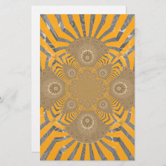 Gilded Zephyr: Elegantie in Gouden Geel & Chrome Briefpapier (Voorkant / Achterkant)