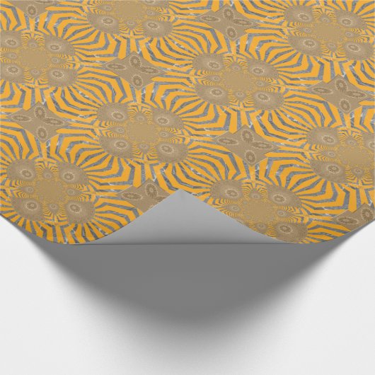 Gilded Zephyr: Elegantie in Gouden Geel & Chrome Cadeaupapier (Hoek)