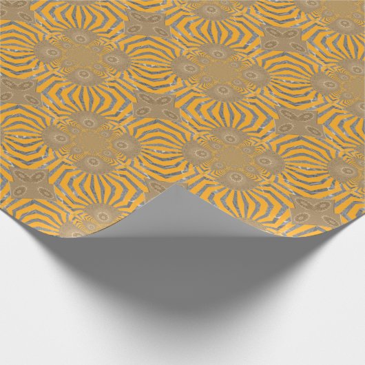 Gilded Zephyr: Elegantie in Gouden Geel & Chrome Cadeaupapier (Hoek)