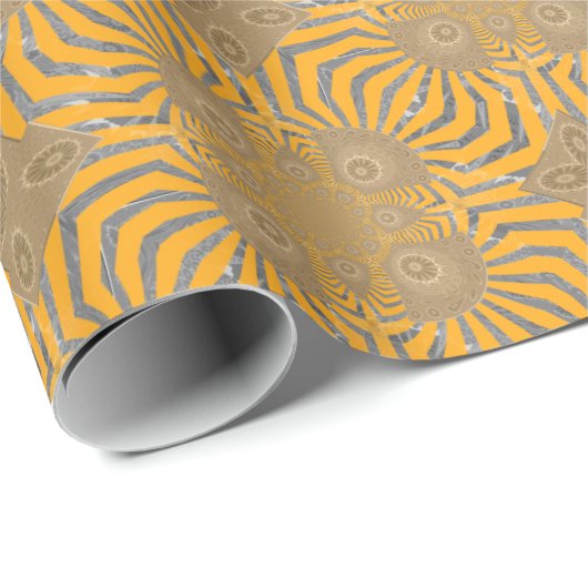 Gilded Zephyr: Elegantie in Gouden Geel & Chrome Cadeaupapier (Rol Hoek)