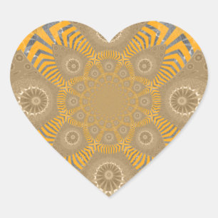Gilded Zephyr: Elegantie in Gouden Geel & Chrome Hart Sticker