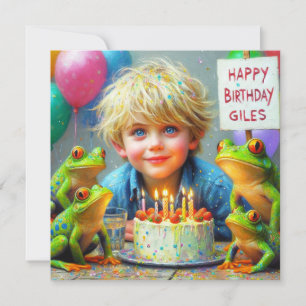 GILES ~ Carte d'anniversaire ~ Grenouilles ~