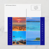 gili eilanden indonesië collage briefkaart (Voorkant / Achterkant)