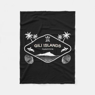 Gili-eilanden Indonesië Zeeschildpad Palmen Vakant Fleece Deken