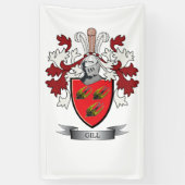 Gill Family Crest Coat of Arms Spandoek (Verticaal)