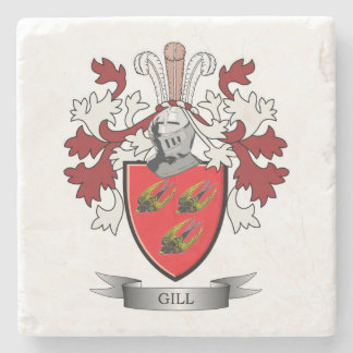 Gill Family Crest Coat of Arms Stenen Onderzetter
