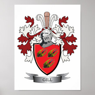 Gill Family Crest Coat. Poster