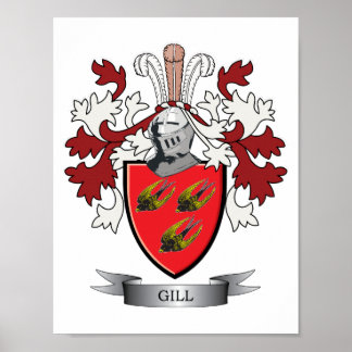 Gill Family Crest Coat. Poster