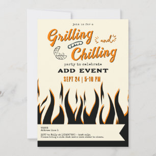 Gillen en Koelen Casual Retro BBQ Grill Feest Kaart