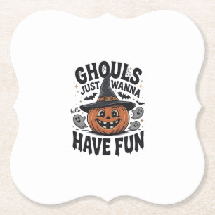 Gillen Willen Gewoon Feestvieren Halloween Pompoen Kartonnen Onderzetters