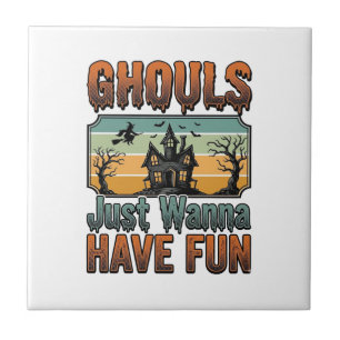 Gillen Willen Gewoon Fun Vintage Halloween Tegeltje