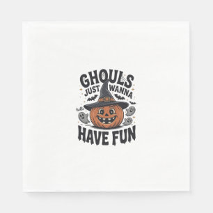 Gillen Willen Gewoon Pret Hebben Halloween Pompoen Servet