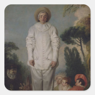 Gilles, c.1718-19 vierkante sticker