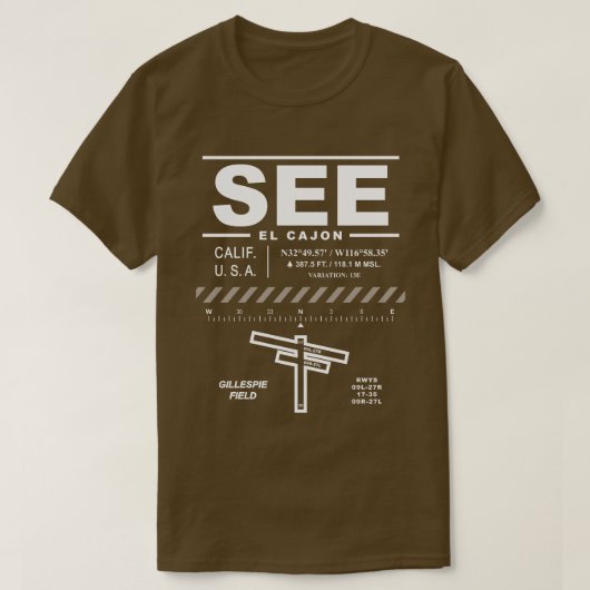 Gillespie Field Airport VOIR T-Shirt (Design devant)