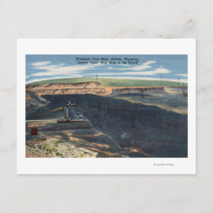 Gillette, WY - Wydodak Coal Mine Uitzicht Briefkaart