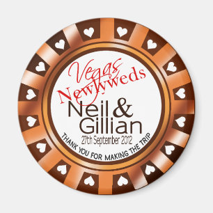 Gillian's Vegas Passen getrouwd Casino Chip Magnet Magneet