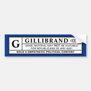 Gillibrand-waarschuwingslabel Bumpersticker